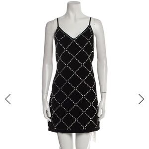 Ramy Brook Black Mini Dress with Silver Details